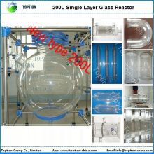 50l 100l 150l 200l Pilot Batch Reactor Jacketed Double Wall Glass Reactor With Rectification Column And Condenser From Toption